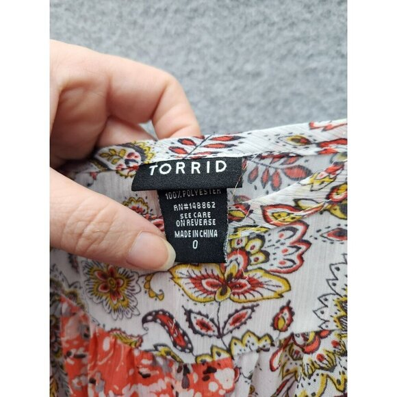 Torrid Womens Floral Print Sleeveless Camisole Top Size 0 100% Polyester Multico - Picture 2 of 7